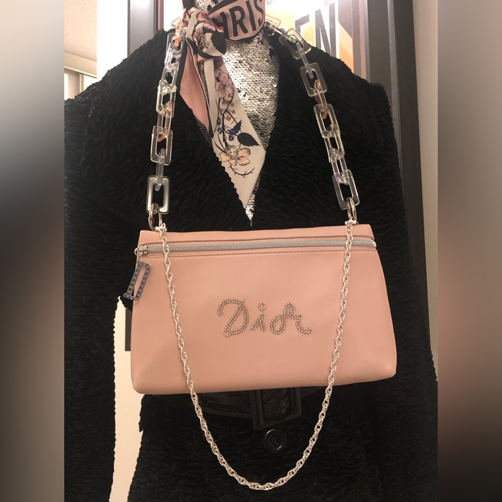 Authentic DIOR Pink Restyled /Redesigned Shoulder bag, Handbag (Cosmetic Case)